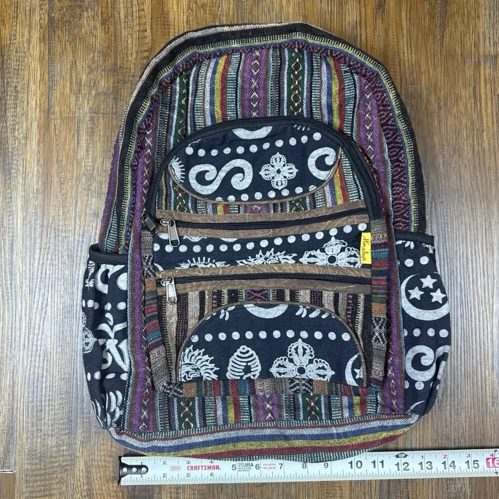 Himalaya Handmade 100% Cotton Bohemian backpack unisex outdoors walking boho